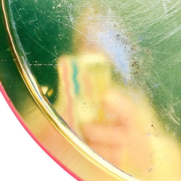 Vintage Metal Christmas Santa Claus Serving Tray GIFTCO 1980s - Picture 7 of 8